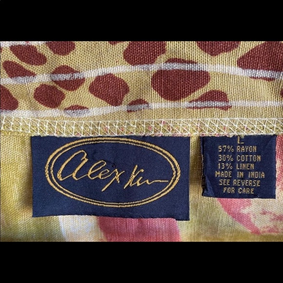 Vintage Alex Kim Abstract Floral Button Down Top - Picture 4 of 4